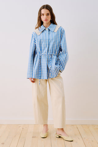 Gabardine Barrel Trousers Ecru