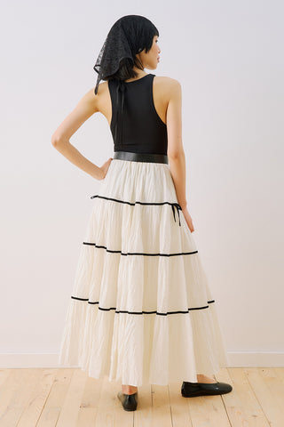 Isabella Striped Skirt Ecru