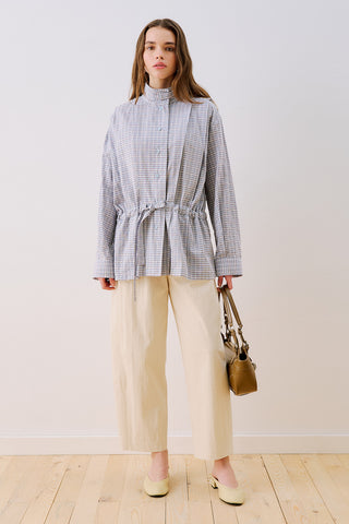 Leni Pleat Detail Shirt Blue