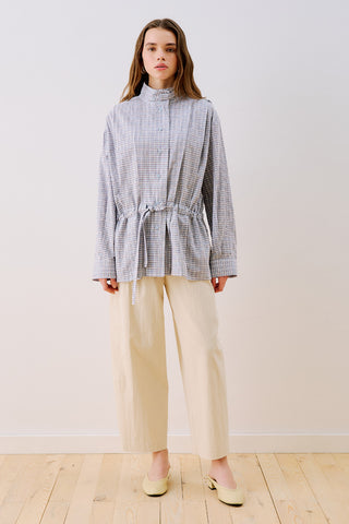 Leni Pleat Detail Shirt Blue