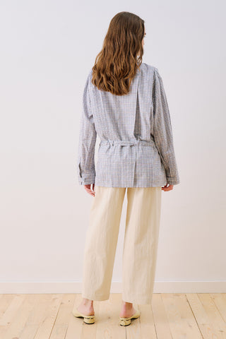 Leni Pleat Detail Shirt Blue