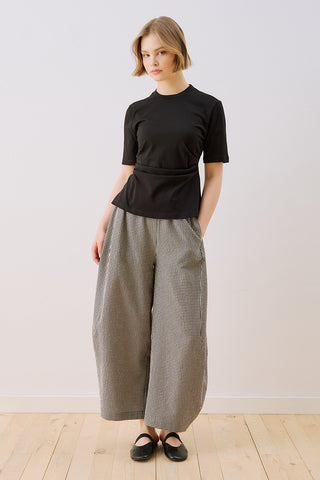 T-Shirt With Pleat Detail Black