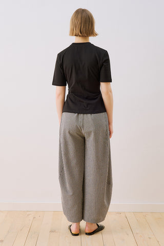 T-Shirt With Pleat Detail Black