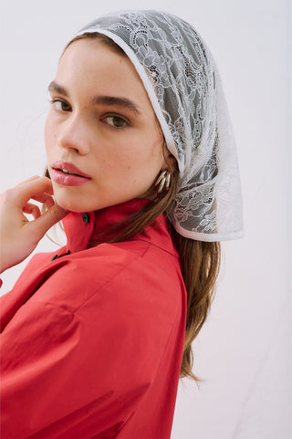 Lace Triangle Scarf Ecru