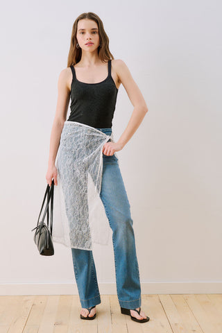 Lace Tie Pareo Ecru
