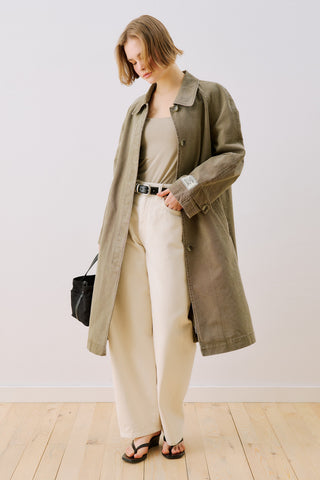 Washed Oversized Trench Coat Khaki