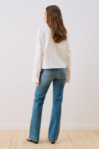 Long Sleeve Embroidered T-Shirt Ecru