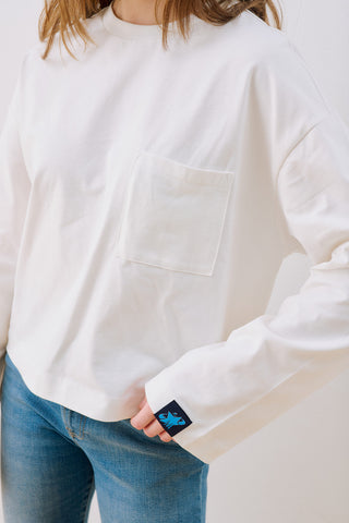 Long Sleeve Embroidered T-Shirt Ecru