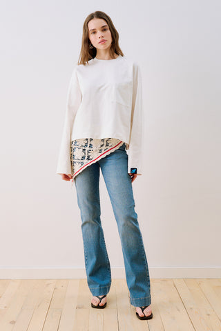 Lace Trim Shawl Ecru