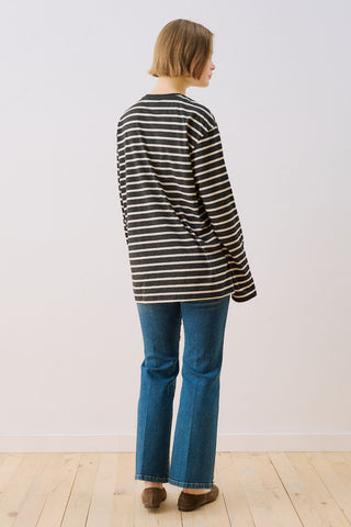 Oversized Striped T-Shirt Anthracite
