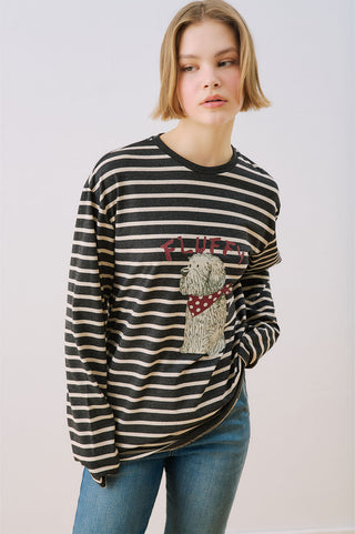 Oversized Striped T-Shirt Anthracite