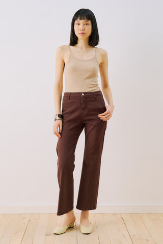 Mid Rise Flared Jeans Brown