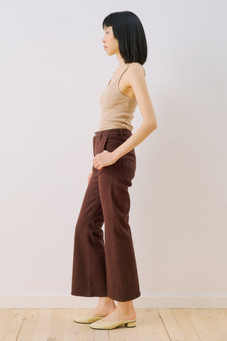 Mid Rise Flared Jeans Brown