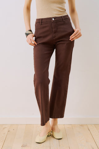 Mid Rise Flared Jeans Brown