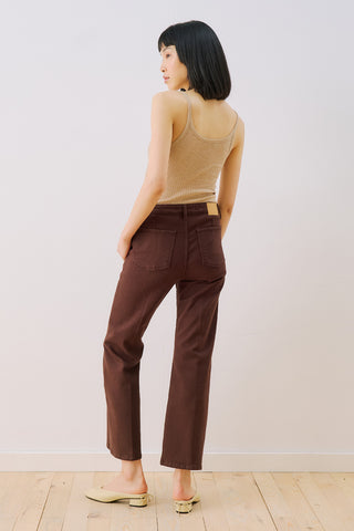 Mid Rise Flared Jeans Brown