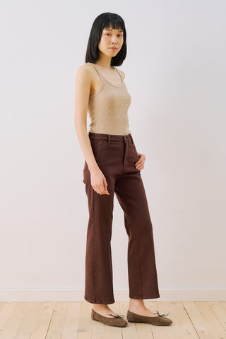 Mid Rise Flared Jeans Brown
