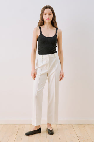 Cropped Straight Trousers White