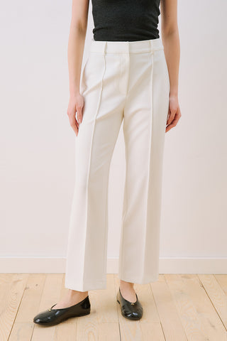 Cropped Straight Trousers White