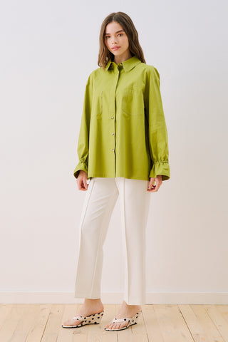 Lenny Pleat Detail Shirt Green