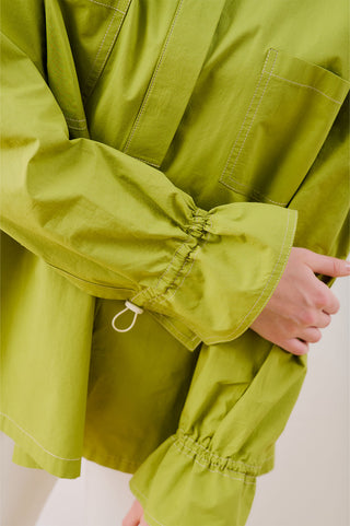 Lenny Pleat Detail Shirt Green