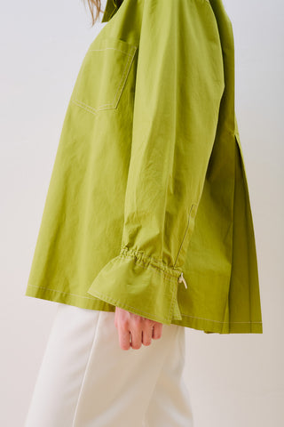 Lenny Pleat Detail Shirt Green