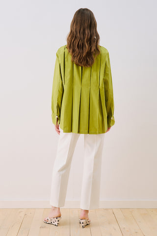 Lenny Pleat Detail Shirt Green