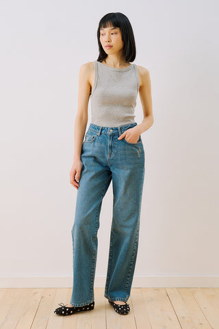 Straight Long Leg Jeans Blue