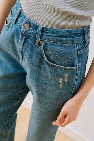 Straight Long Leg Jeans Blue