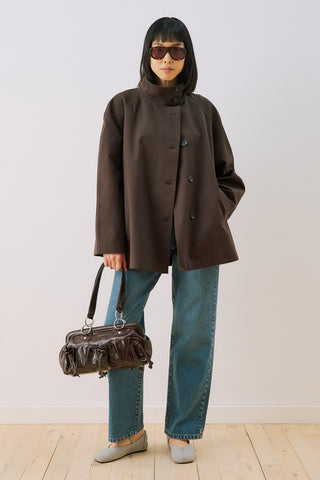 Henna High Neck Trench Coat Brown