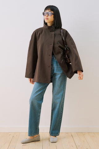 Henna High Neck Trench Coat Brown