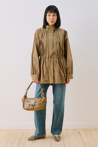 Dina Pleat Detail Jacket Khaki