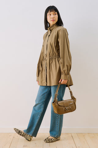 Dina Pleat Detail Jacket Khaki