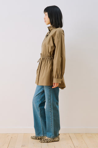 Dina Pleat Detail Jacket Khaki