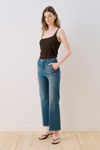 Mid Rise Flared Jeans Blue