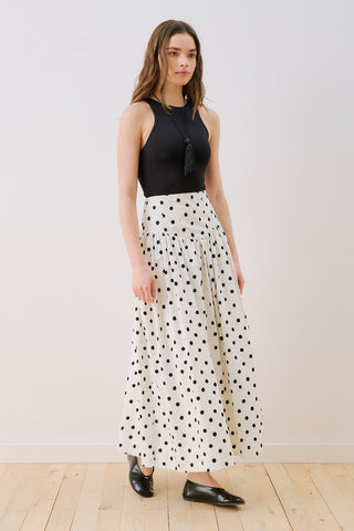 Corset Detail Maxi Skirt Polka Dot