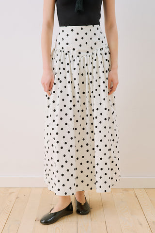 Corset Detail Maxi Skirt Polka Dot