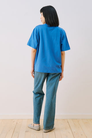 Printed Short Sleeve T-Shirt Blue