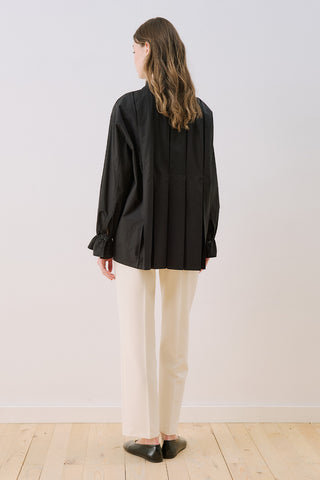 Lenny Pleat Detail Shirt Black