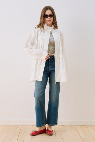 Dina Pleat Detail Jacket Ecru