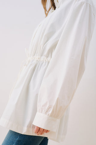 Dina Pleat Detail Jacket Ecru