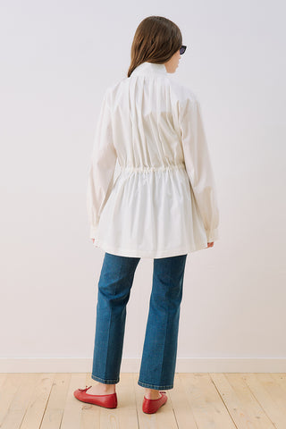 Dina Pleat Detail Jacket Ecru