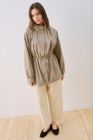 Dina Pleat Detail Jacket Brown