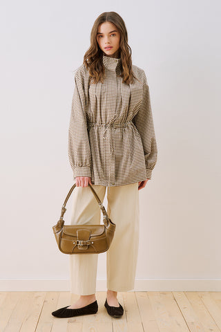 Dina Pleat Detail Jacket Brown