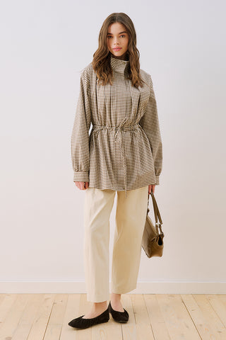 Dina Pleat Detail Jacket Brown