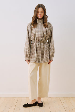 Dina Pleat Detail Jacket Brown