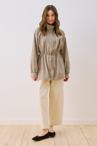 Dina Pleat Detail Jacket Brown