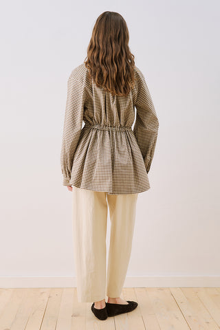 Dina Pleat Detail Jacket Brown