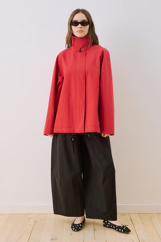 Time Contrast Collar Jacket Red
