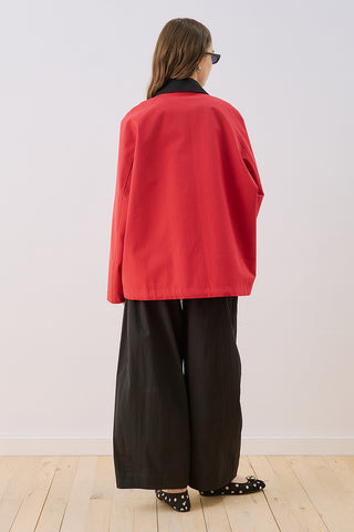 Time Contrast Collar Jacket Red
