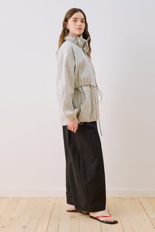 Checked Jacket With Ruched Detail Ecru